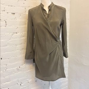 Allsaints Nicola Mini Dress Wrap Army Green 2